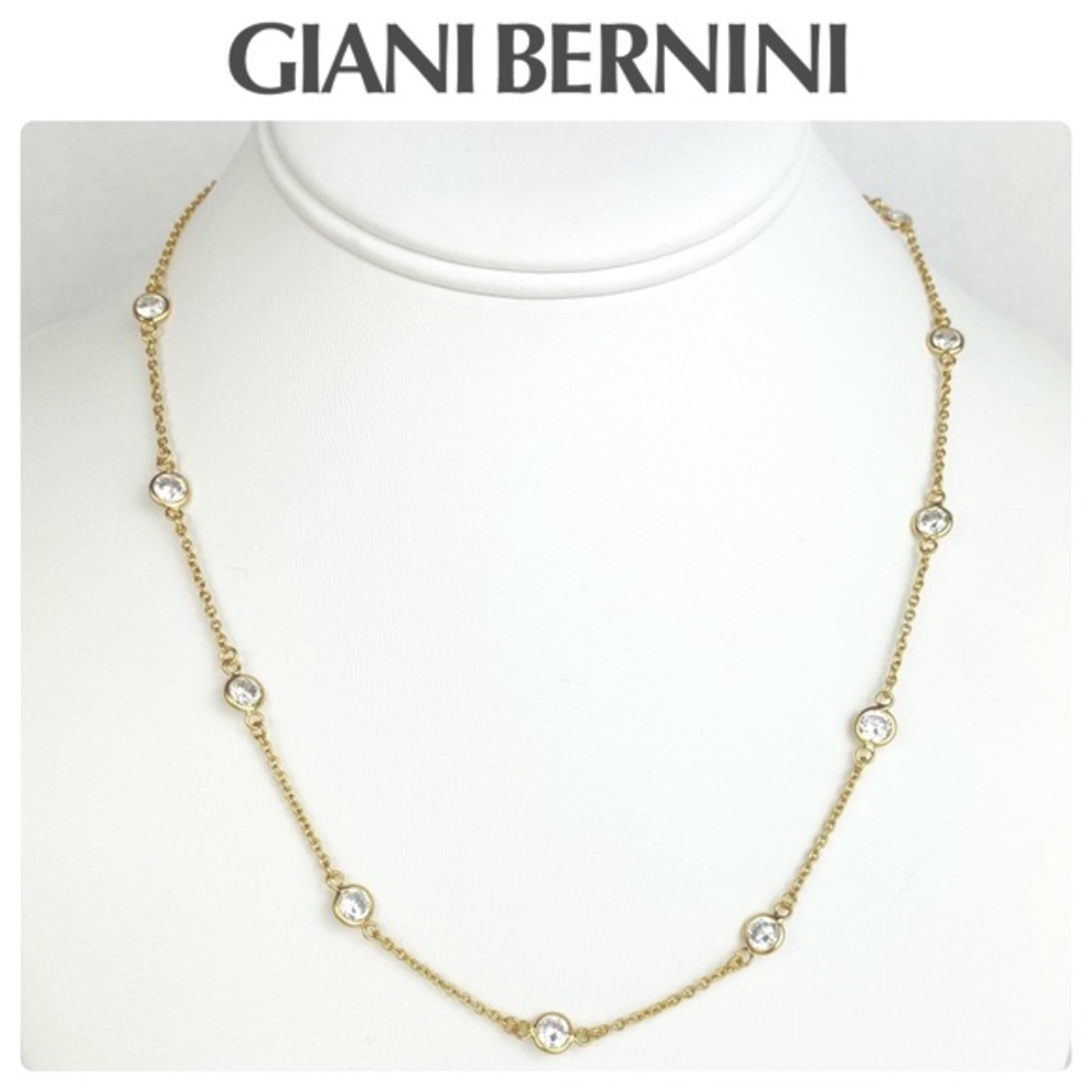 NWT Giani Bernini Bezel-Set CZ in 18k Gold-Plated Sterling Silver Neckla…
